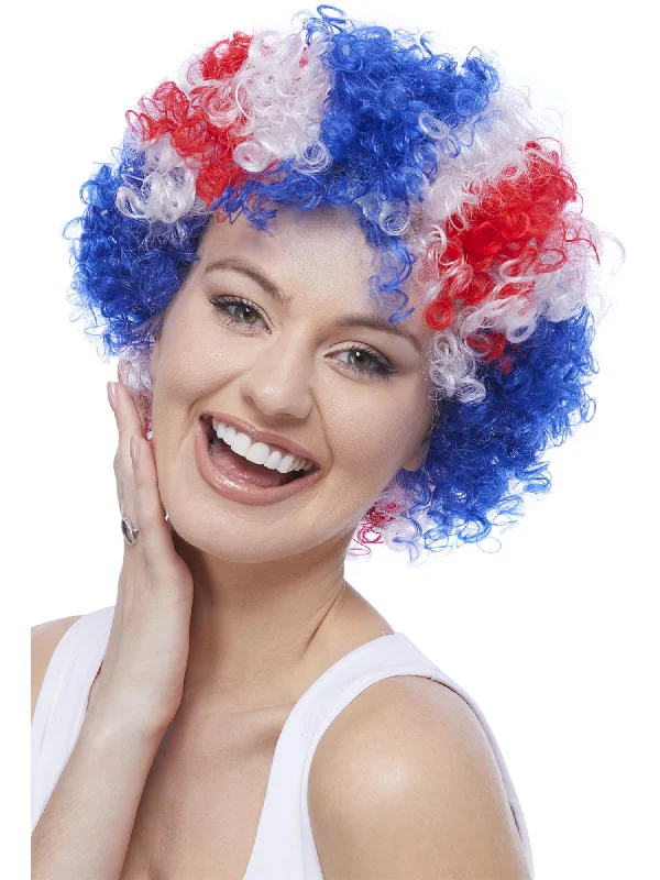 trendy wigs for bold fashion statements-Union Jack Afro Wig