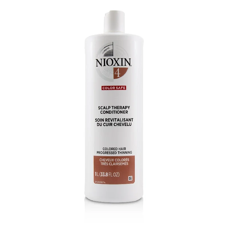 how to maintain smooth hair all day -Nioxin Density System 4 Scalp Therapy Conditioner (Colored Hair, Progressed Thinning, Color Safe)  1000ml/33.8oz