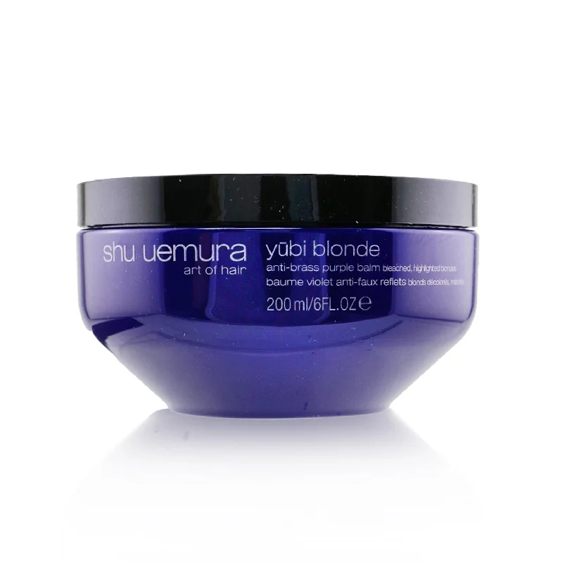 hair care routine for post-dye hair health -Shu Uemura Yubi Blonde Anti-Brass Purple Balm (Hair Mask) - Bleached, Highlighted Blondes  200ml/6oz