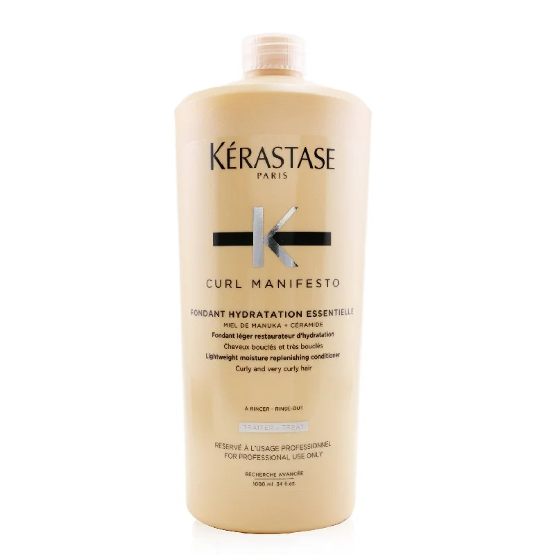 best hair serums for shine and smoothness -Kerastase Curl Manifesto Fondant Hydratation Essentielle Lightweight Moisture Replenishing Conditioner - For Curly & Very Curly Hair (Salon Size)  1000ml/34oz