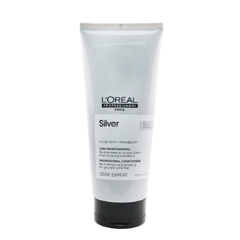 how to restore hair moisture after washing -L'Oreal Professionnel Serie Expert - Silver Violet Dyes + Magnesium Neutralising and Brightening Conditioner (For Grey and White Hair)  200ml/6.7oz