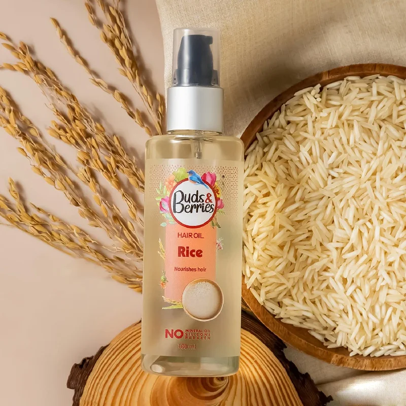 best treatments for dry scalp irritation -Rice Hair Oil for Nourishing Hair | No Mineral Oil, No Silicone  - 100 ml