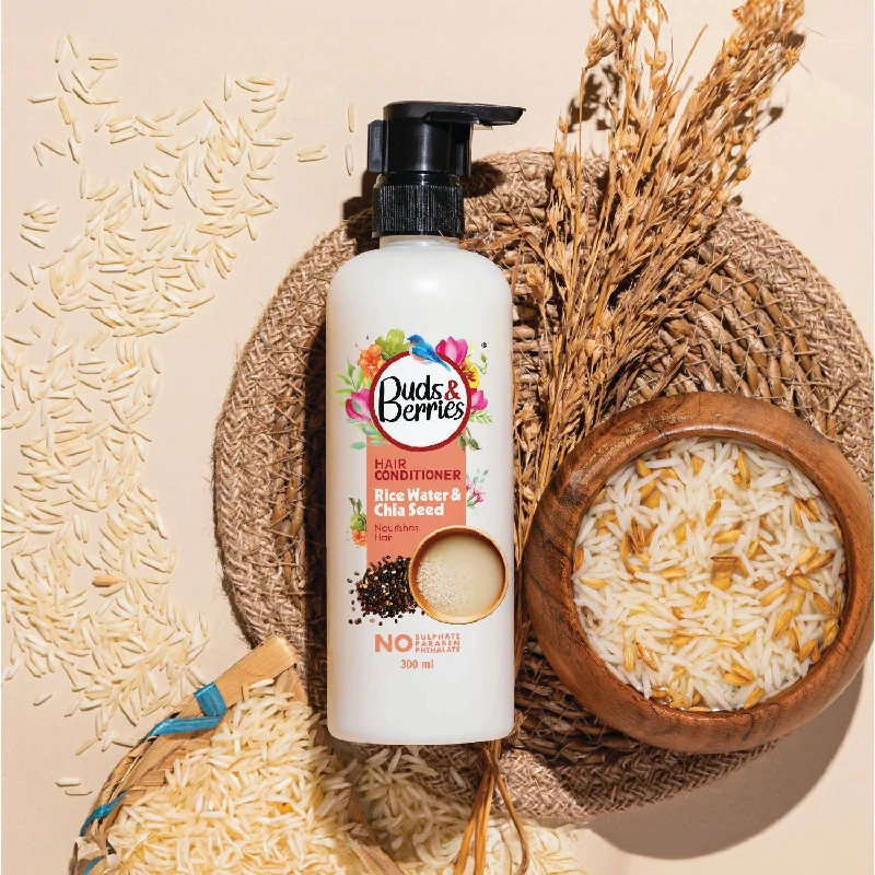 hair care for healthy and strong hair growth -Rice Water & Chia Seed Hair Conditioner for 180 hrs of Conditioning & Nourishment - 300 ml