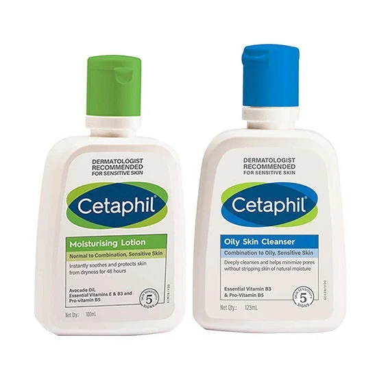 Cetaphil Moisturizing Lotion 100ml Plus Oily skin Cleanser for Oily Skin 125ml