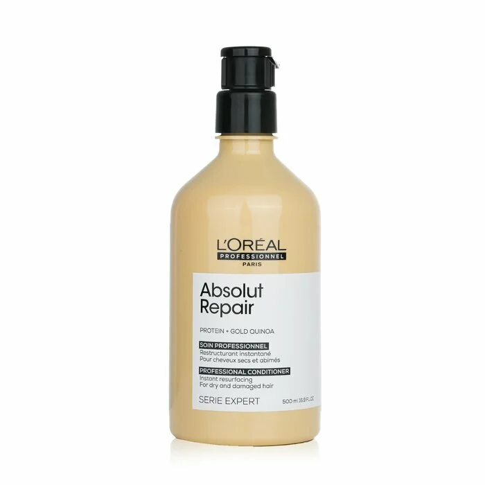 organic hair oils for dry and frizzy hair -L'Oreal Professionnel Serie Expert - Absolut Repair Protein + Gold Quinoa Instant Resurfacing Conditioner (For Dry & Damaged Hair) 500ml/16.9oz