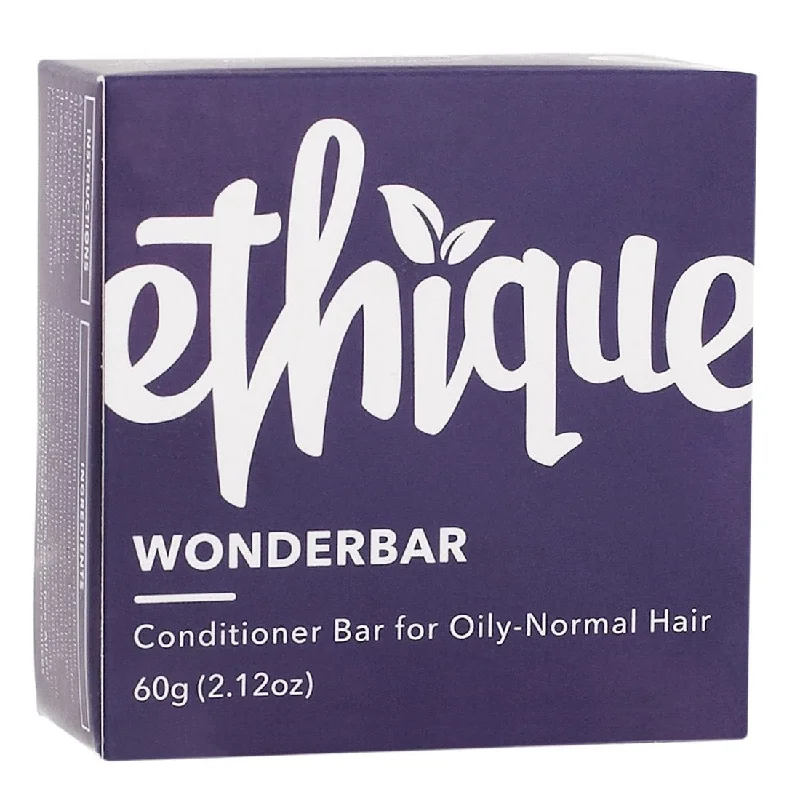 best hair care products for reducing hair loss -Ethique Solid Conditioner Bar Wonderbar - Oily or Normal Hair - 60g