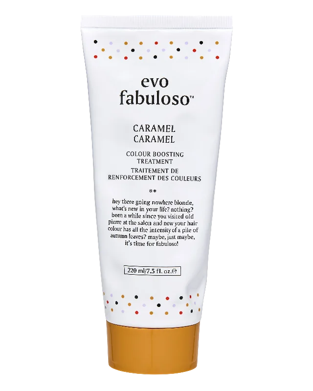 nourishing oils for split ends and hair health -Evo Fabuloso Caramel Colour Boosting Treatment 220ml tube