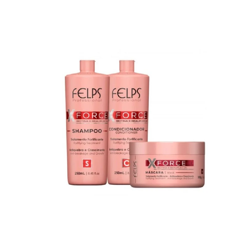 Felps XForce Anti-Breakage 3pc Hair Care Value Set (Shampoo 250ml, Conditioner 250ml, Mask 300g)