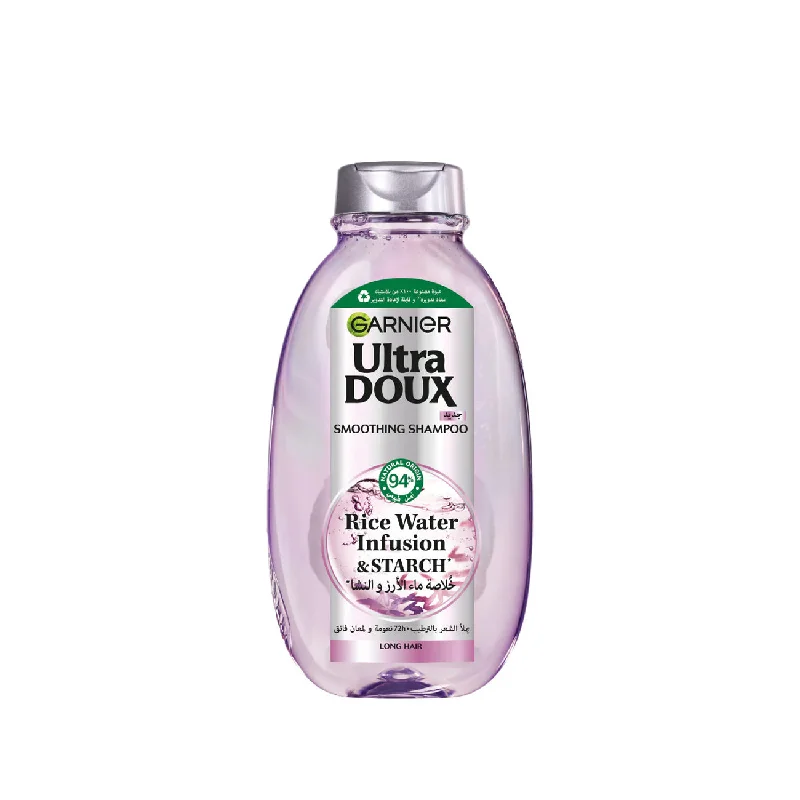 Garnier Ultra Doux Rice Water Infusion & Starch Shampoo, for Long Hair, Smooth and Shine