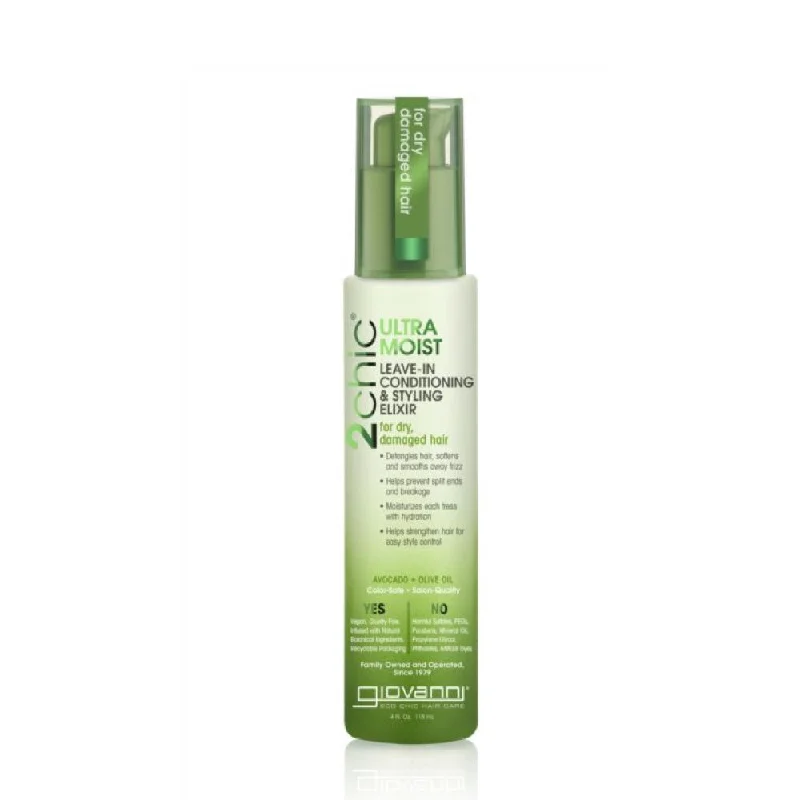 how to protect hair from chlorine damage -GIOVANNI Organic Leave-in Conditioner 2chic Ultra-Moist Dry, Damaged Hair 118ml