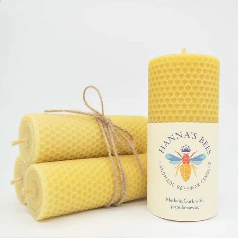 Hanna's Bees Medium Pillar Beeswax Candle