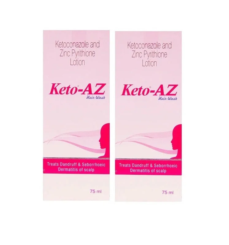 how to treat hair thinning from stress -Keto-AZ Hair Wash 75ml,  PACK OF 2