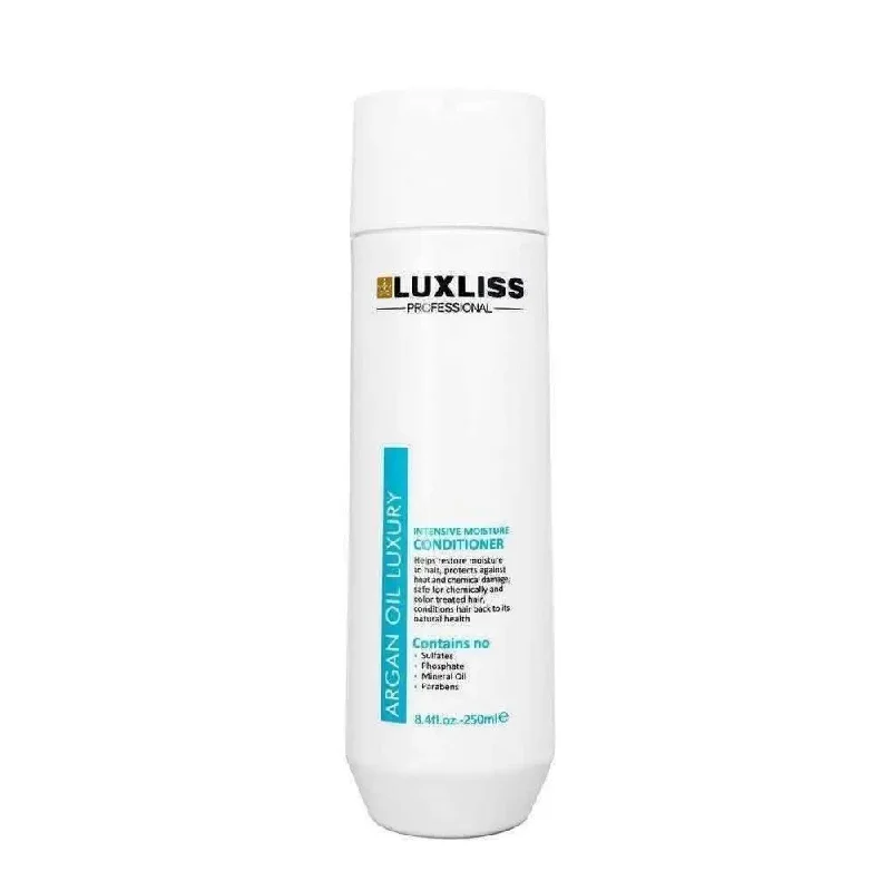 how to get smooth hair without heat -LUXLISS Argan Oil Moisture Conditioner 250ml