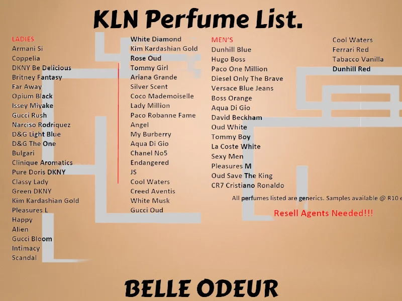 Men 20x 30ml KLN Oil Based Perfumes