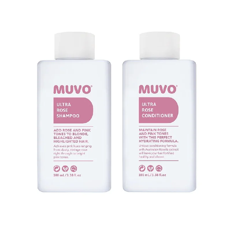 MUVO Ultra Rose Shampoo and Conditioner 100ml Petite Pair