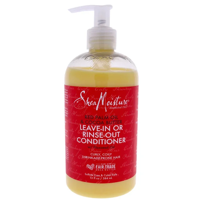 how to restore hair moisture after washing -Shea Moisture Red Palm Oil and Cocoa Butter Leave-In Or Rinse-Out Conditioner by Shea Moisture for Unisex - 13 oz Conditioner