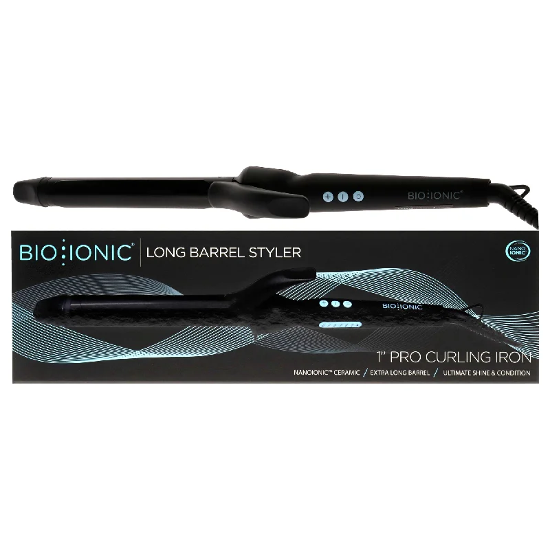 best hair care routine for preventing hair breakage -Bio Ionic Long Barrel Styler - Black by Bio Ionic for Women - 1 Inch Curling Iron