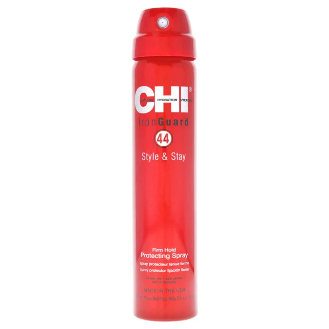 how to style curly hair without frizz -CHI 44 Iron Guard Style Stay Firm Hold Protecting Spray by CHI for Unisex - 2.6 oz Hair Spray