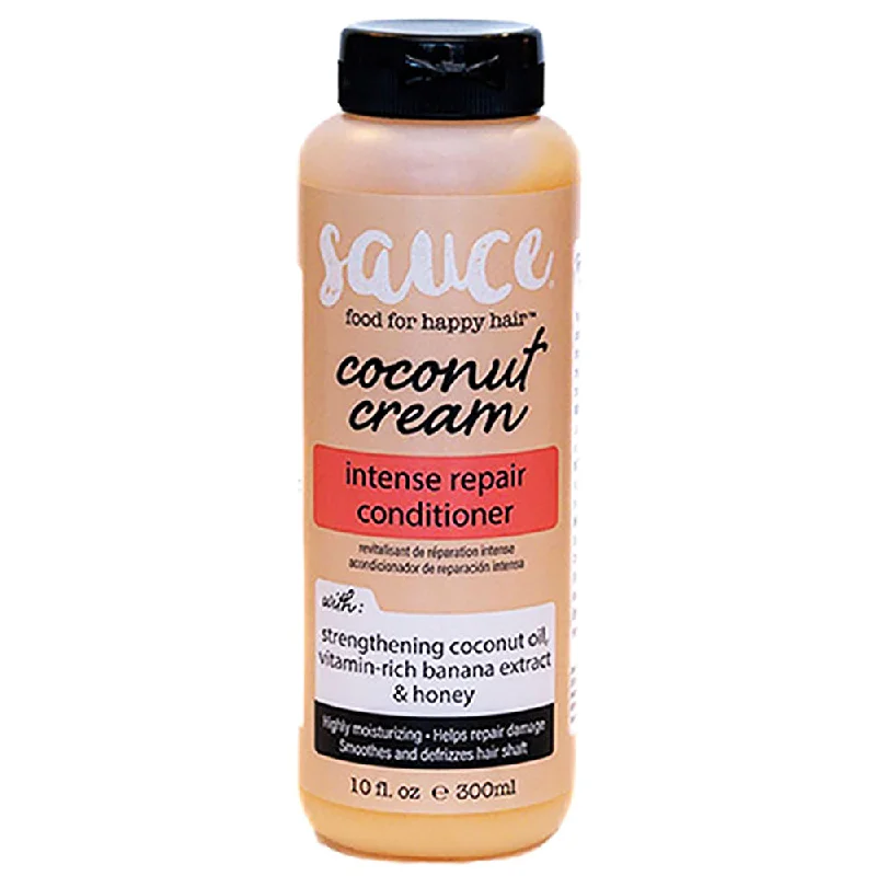 how to keep hair smooth and frizz-free all day -Sauce Beauty Coconut Cream Intense Repair Hair Moisturizing Conditioner Defrizz