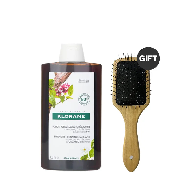 Strengthening & Revitalizing Shampoo with Quinine and B Vitamins With Hair Brush as GIFT