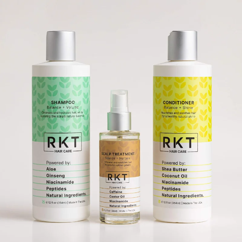 hair care products for fine curly hair -RKT Triple Balance Bundle