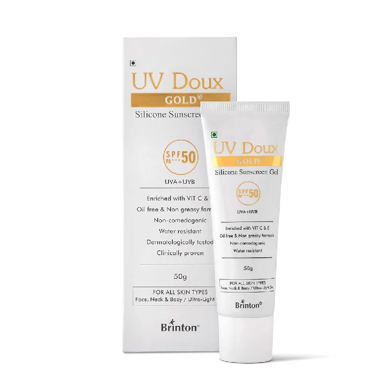 UV Doux Gold Silicone Sunscreen Gel spf 50, 50gm